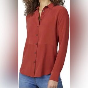 SPANX Women's Button-Down Rust Shirt